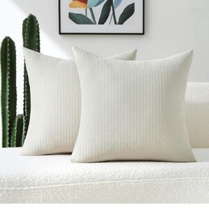 FUTEI Beige Throw Pillow Covers (Pack of 2)
